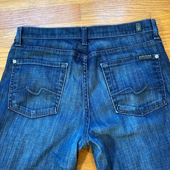 7 for All Mankind Men's 'Standard' Button-Fly Straight Jeans Med/dark, 29x 28" - Picture 8 of 14